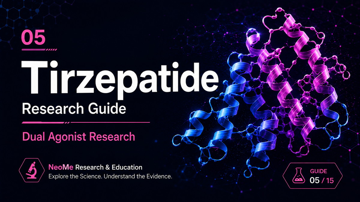 Tirzepatide NeoMe research guide poster